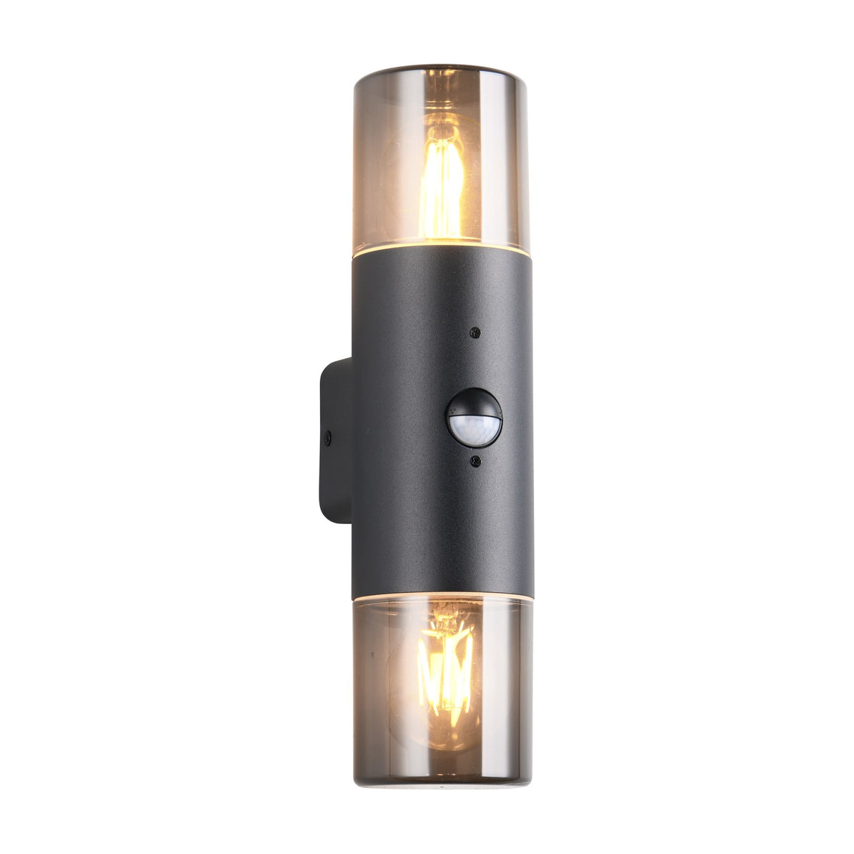 Hoosic 2 Light Up Down PIR Outdoor Wall Light – Matt Black