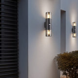 Hoosic 2 Light Up Down PIR Outdoor Wall Light – Matt Black