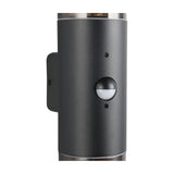 Hoosic 2 Light Up Down PIR Outdoor Wall Light – Matt Black