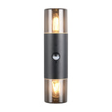 Hoosic 2 Light Up Down PIR Outdoor Wall Light – Matt Black