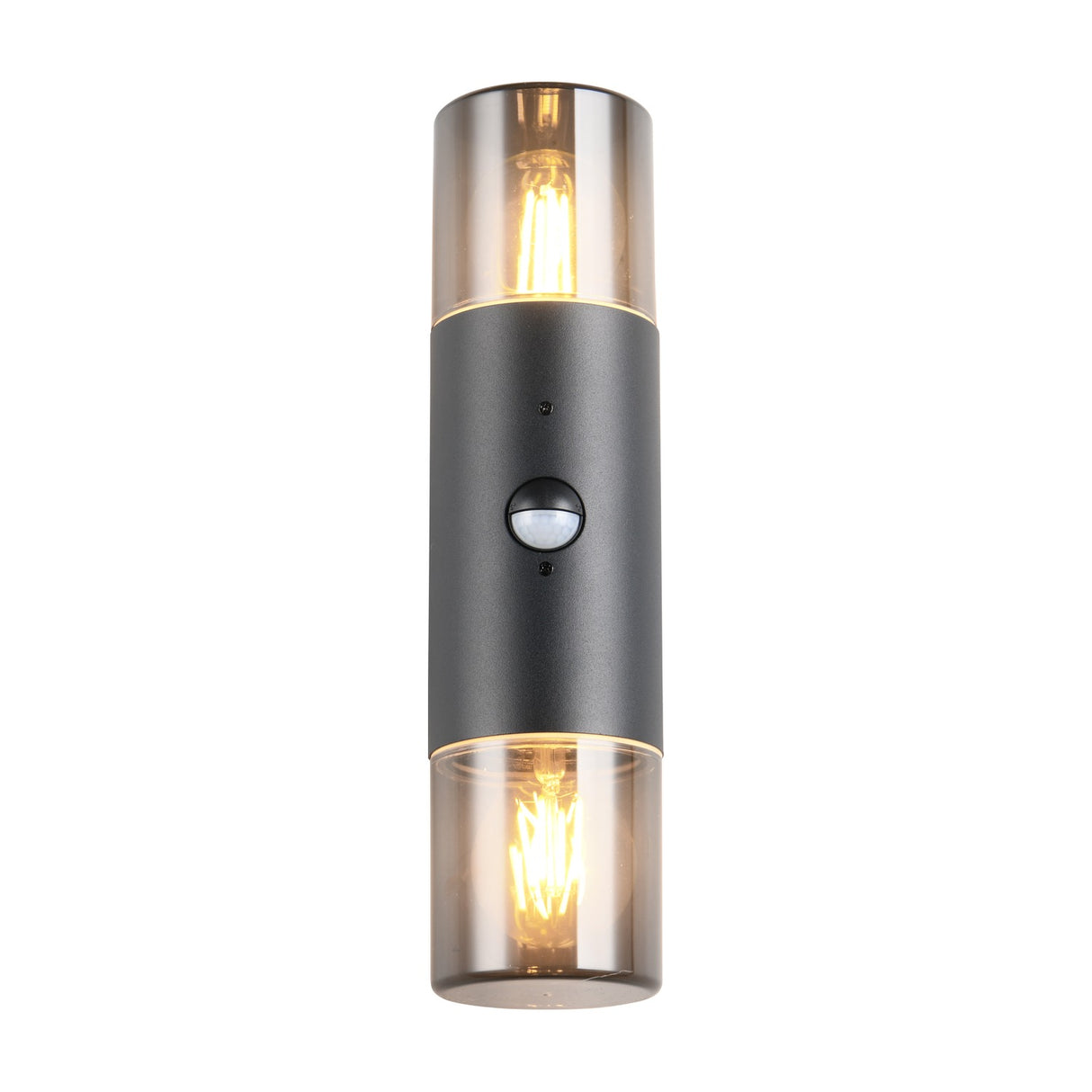 Hoosic 2 Light Up Down PIR Outdoor Wall Light – Matt Black