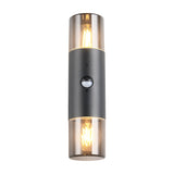 Hoosic 2 Light Up Down PIR Outdoor Wall Light – Matt Black