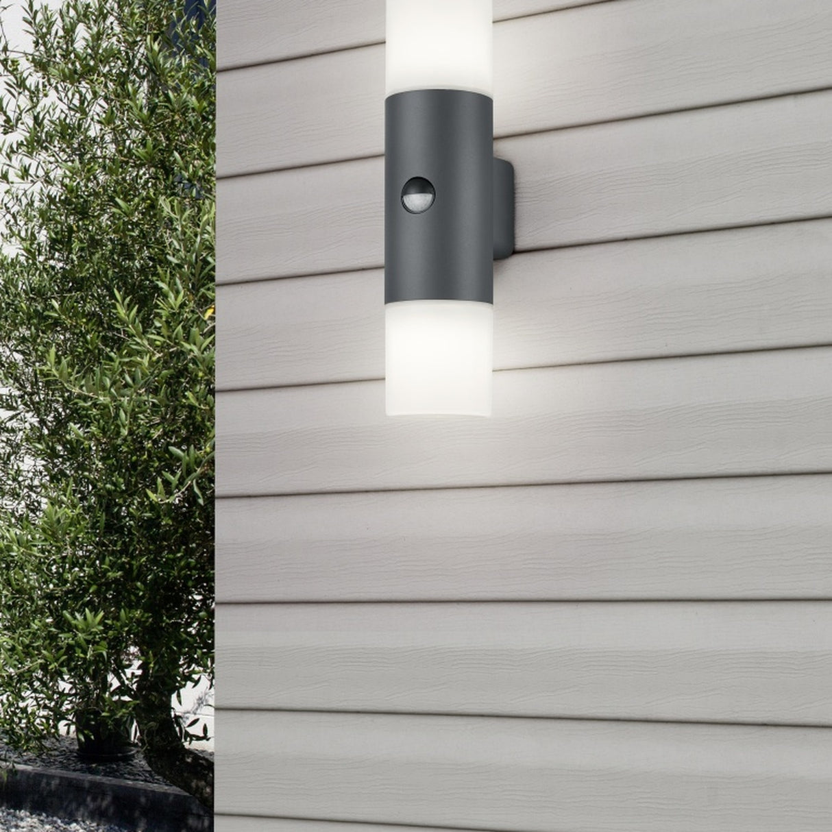 Hoosic 2 Light Up Down PIR Outdoor Wall Light – Anthracite