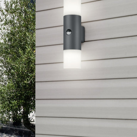 Hoosic 2 Light Up Down PIR Outdoor Wall Light – Anthracite