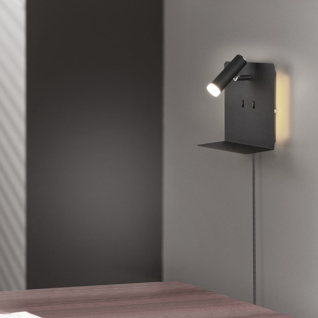 Element 2 Light LED USB Wall Light – Matt Black