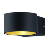 Lacapo LED Up Down Round Wall Light – Matt Black