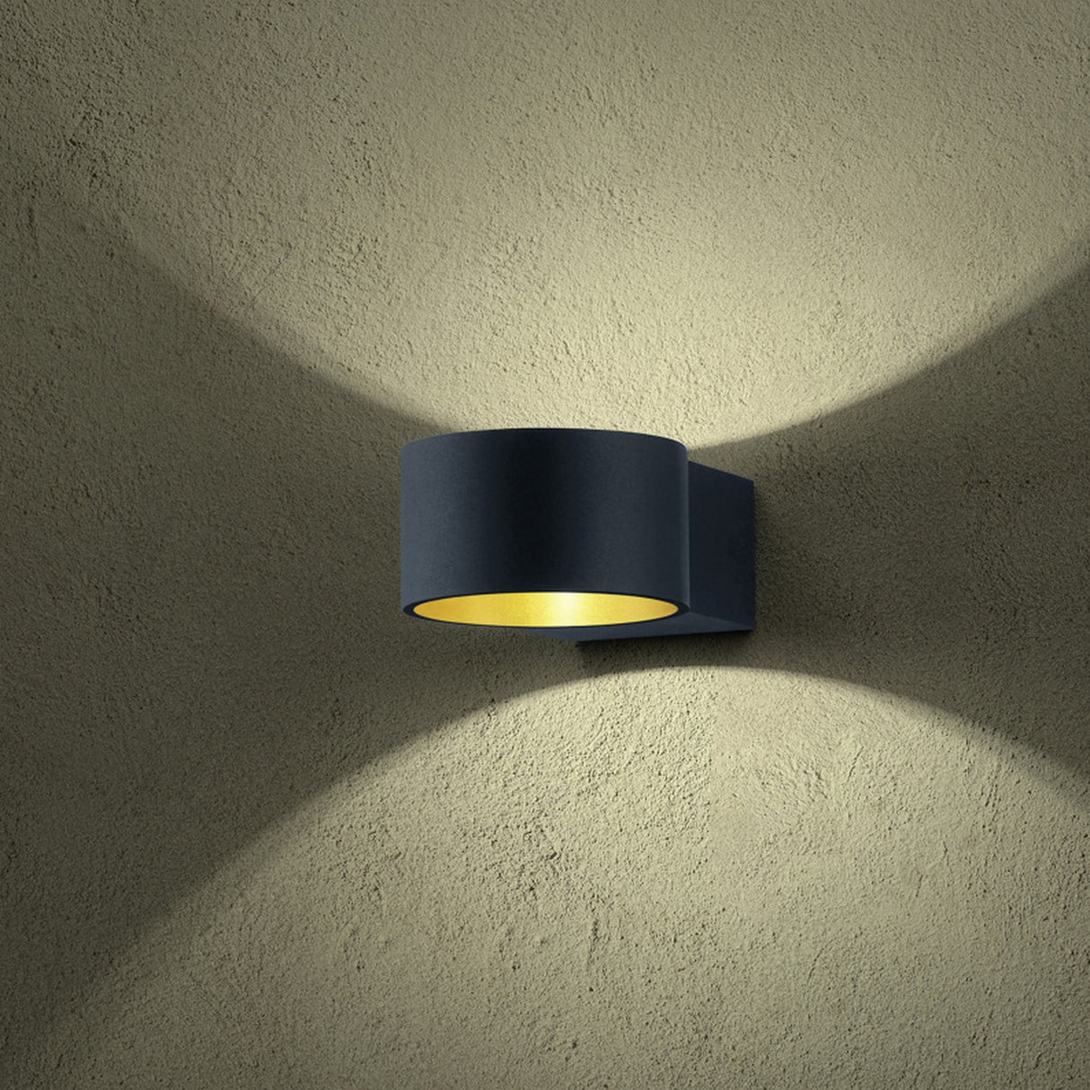 Lacapo LED Up Down Round Wall Light – Matt Black