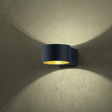 Lacapo LED Up Down Round Wall Light – Matt Black