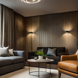 Lacapo LED Up Down Round Wall Light – Matt Black