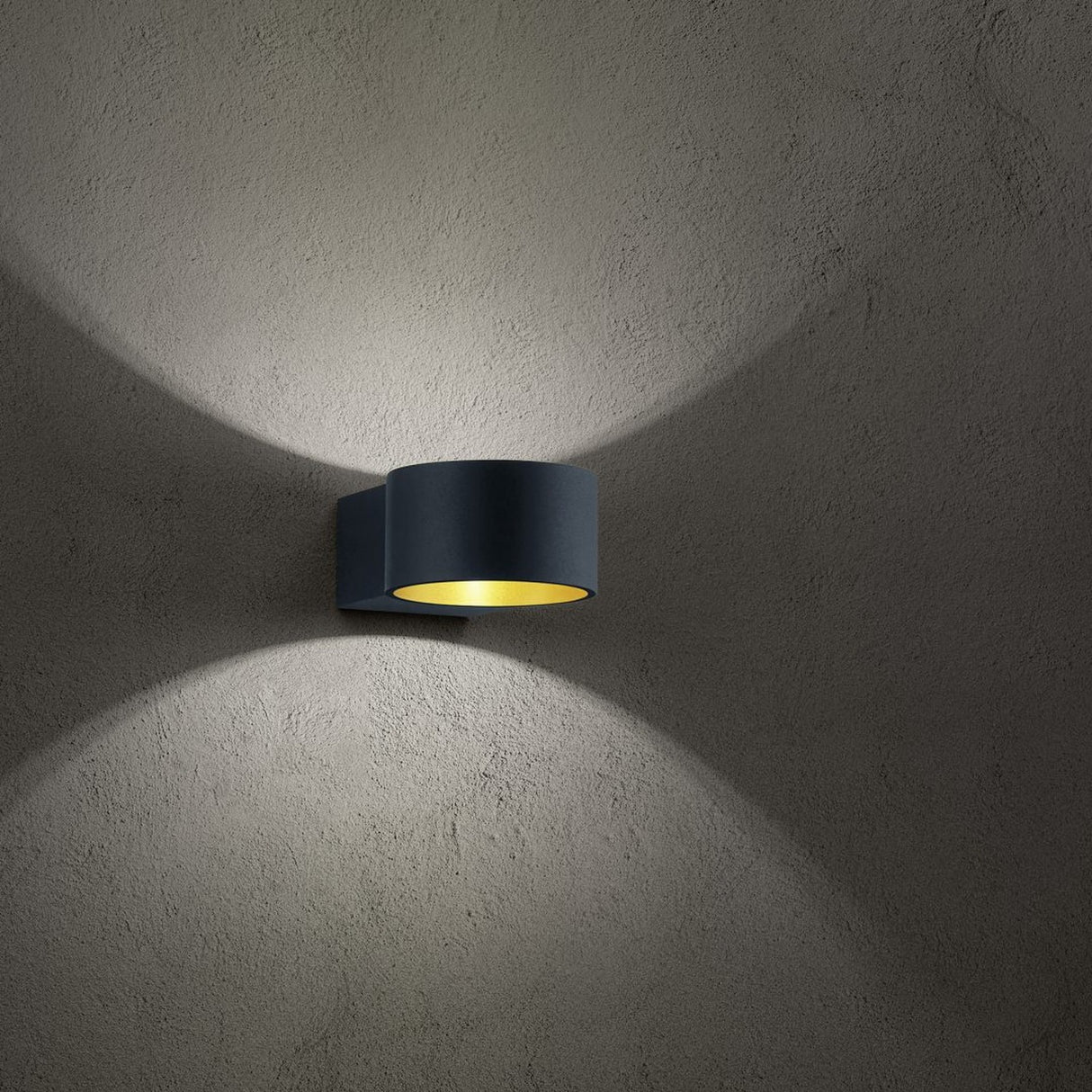 Lacapo LED Up Down Round Wall Light – Matt Black