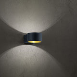 Lacapo LED Up Down Round Wall Light – Matt Black
