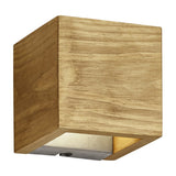 Brad LED Up Down Square Wall Light – Wood