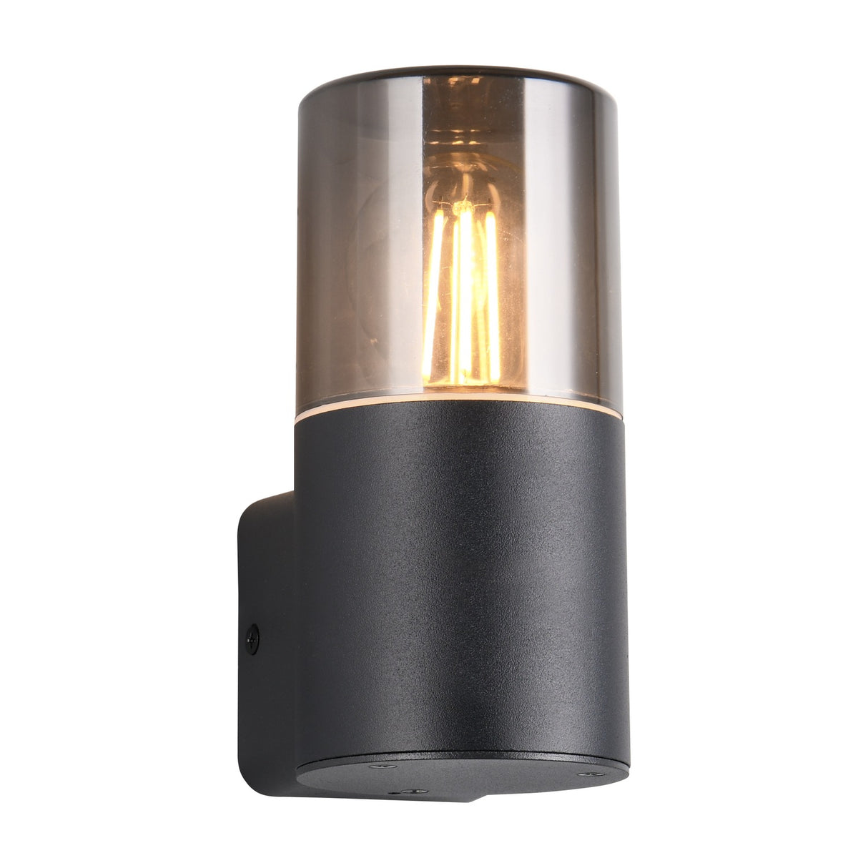 Hoosic Glass Outdoor Wall Light – Matt Black