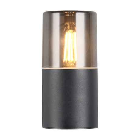 Hoosic Glass Outdoor Wall Light – Matt Black