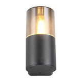 Hoosic Glass Outdoor Wall Light – Matt Black