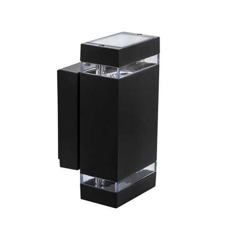 Zew Black 235J GU10 Up Down Outdoor Wall Light - Black