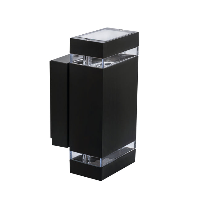 Zew Black 235J GU10 Up Down Outdoor Wall Light - Black