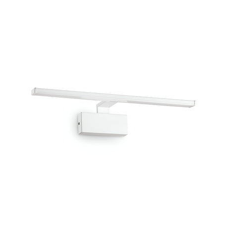 The Luminous LED Picture Light 12.5W 3000K in white has a minimalist design, featuring a rectangular base and a long, horizontal 51cm light bar, making it perfect for illuminating your art display with its warm glow.