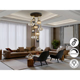 Norma 9 Light Glass Cluster Pendant - Multicoloured (With Remote Control)