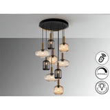 Norma 9 Light Glass Cluster Pendant - Multicoloured (With Remote Control)