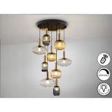 Norma 9 Light Glass Cluster Pendant - Multicoloured (With Remote Control)