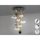 Norma 9 Light Glass Cluster Pendant - Multicoloured (With Remote Control)