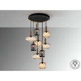 Norma 9 Light Small Glass Cluster Pendant - Multicoloured (With Remote Control)
