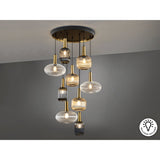 Norma 9 Light Small Glass Cluster Pendant - Multicoloured (With Remote Control)