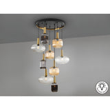 Norma 9 Light Small Glass Cluster Pendant - Multicoloured (With Remote Control)