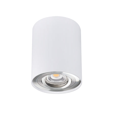 BORD Ø100 SR/W GU10 Spotlight - White Silver