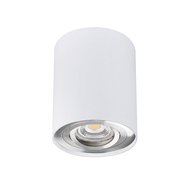 BORD Ø100 SR/W GU10 Spotlight - White Silver