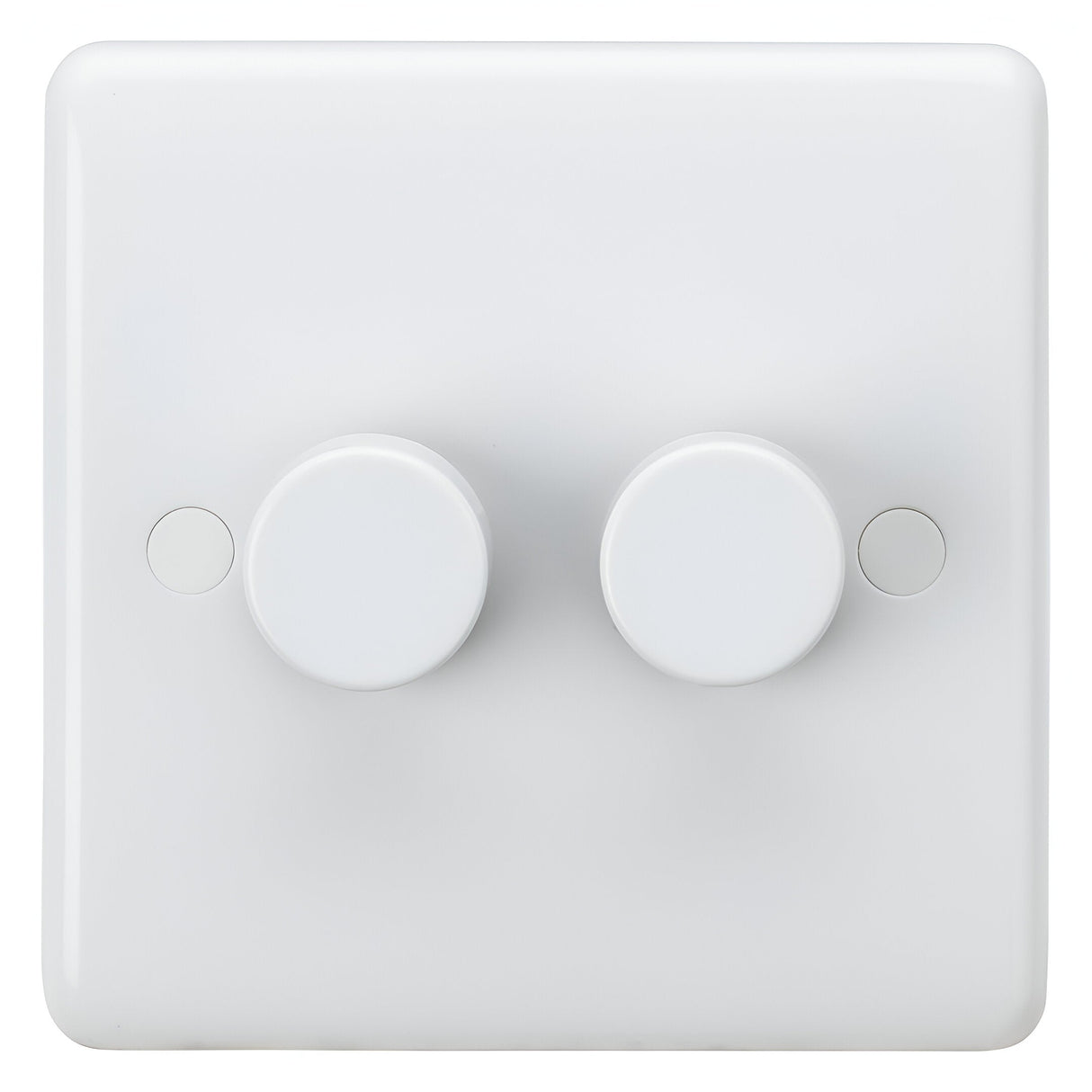 2 Gang 5-400W (5-150W LED) 2-Way Intelligent Dimmer - White (Round Edge)