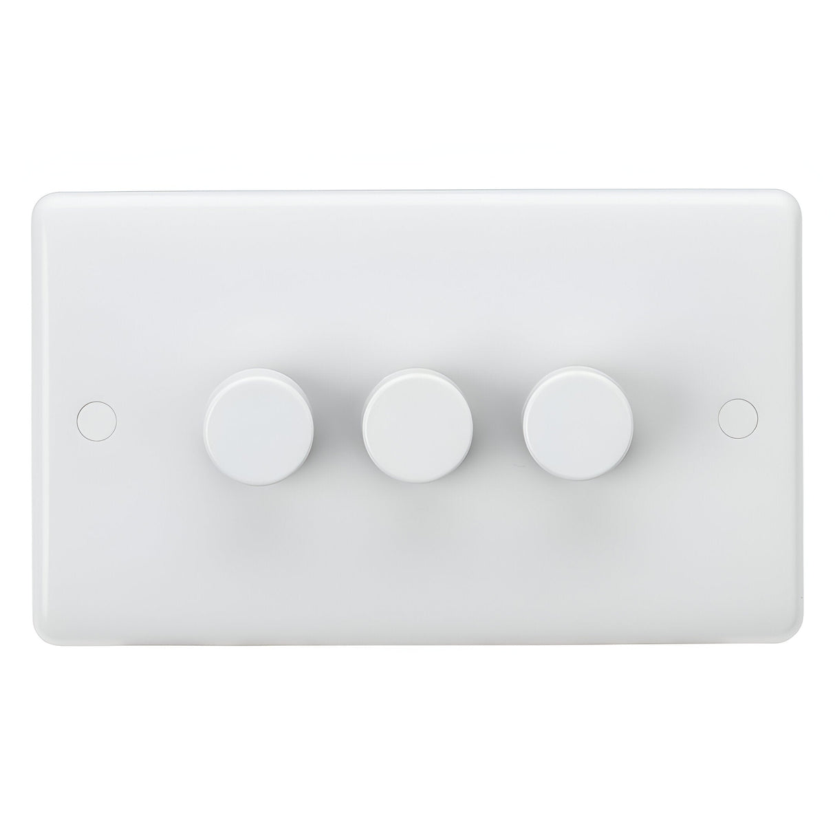 3 Gang 5-400W (5-150W LED) 2-Way Intelligent Dimmer - White (Round Edge)