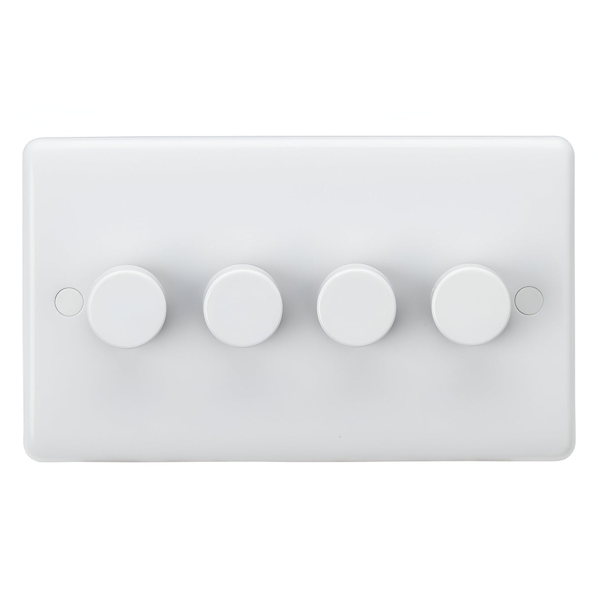 4 Gang 5-400W (5-150W LED) 2-Way Intelligent Dimmer - White (Round Edge)
