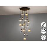 Norma 18 Light Glass Cluster Pendant - Multicoloured (With Remote Control)