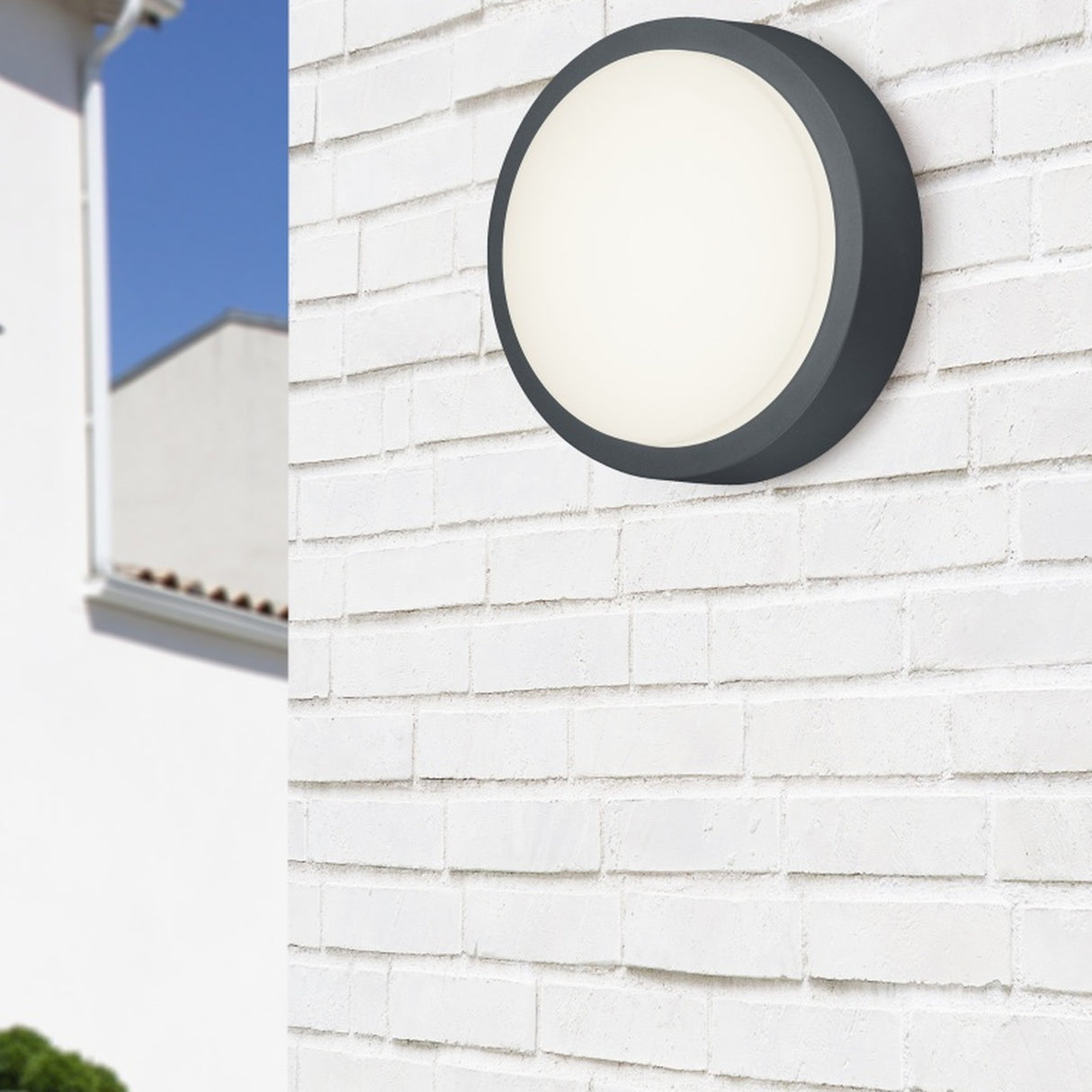 Breg LED Round Outdoor Wall Light – Anthracite