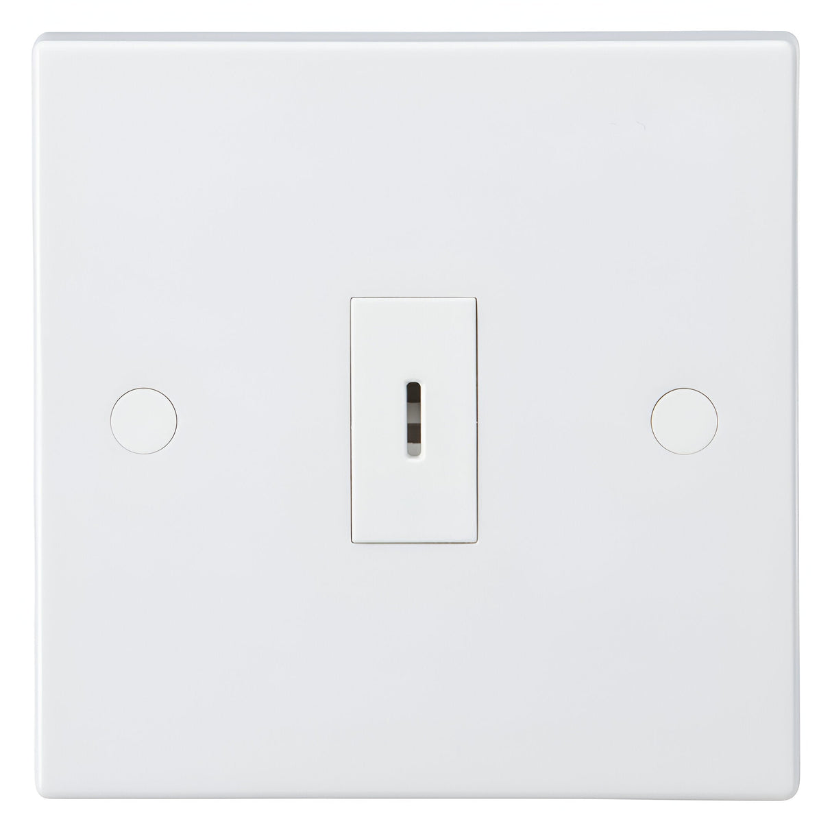 10AX 1 Gang SP 2-Way Key Switch - White (Square Edge)