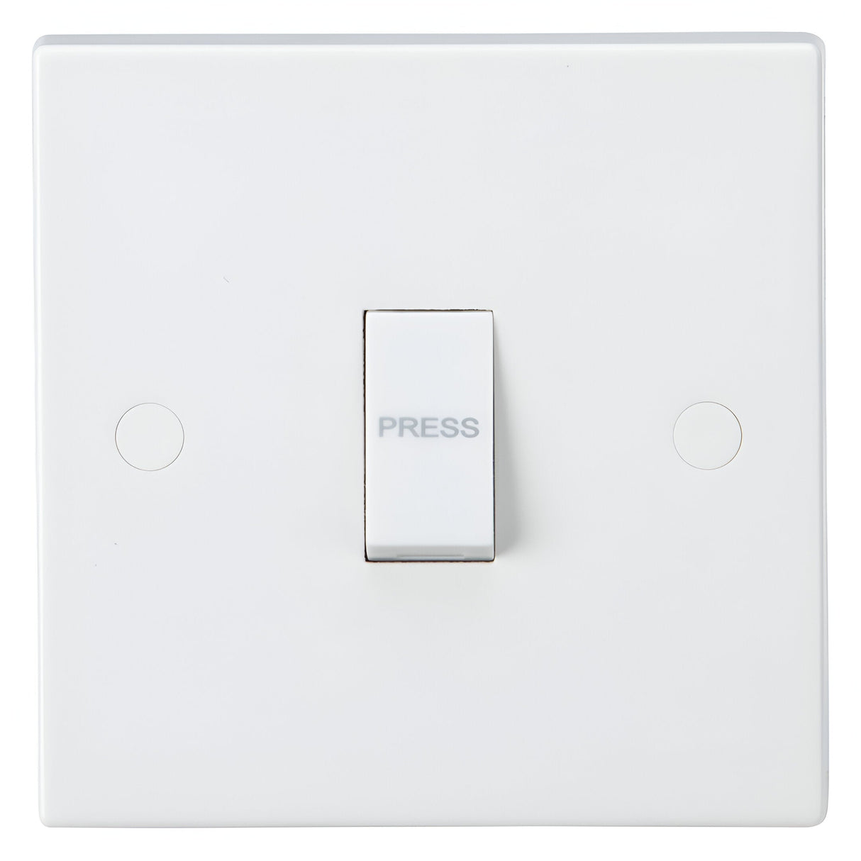 10AX 1 Gang 2-Way Retractive Switch "PRESS" - White (Square Edge)