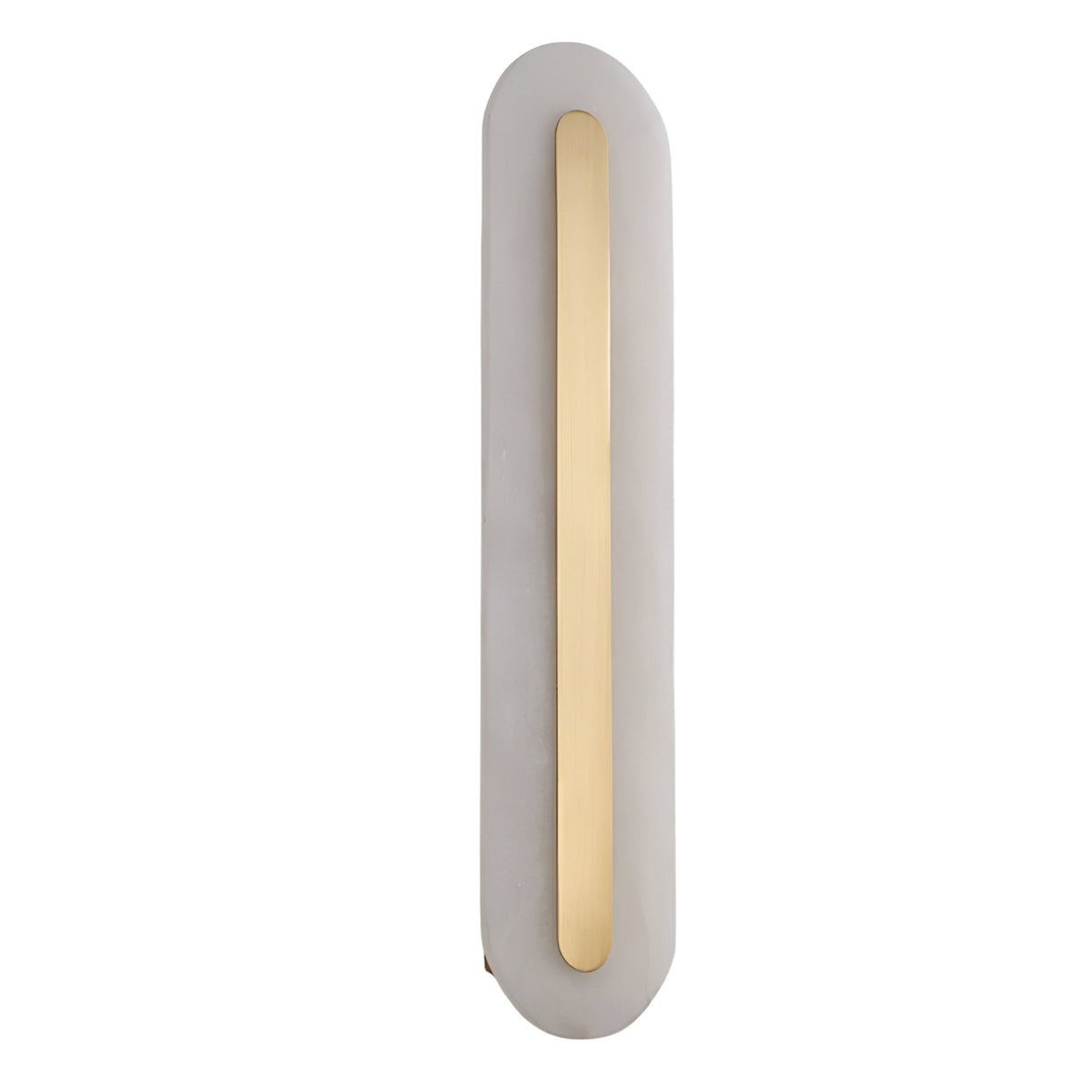 The Averra LED Extra Large Round Alabaster Wall Light in soft white and brass offers a modern touch, perfect for adding sophisticated brass lighting accents to any space.