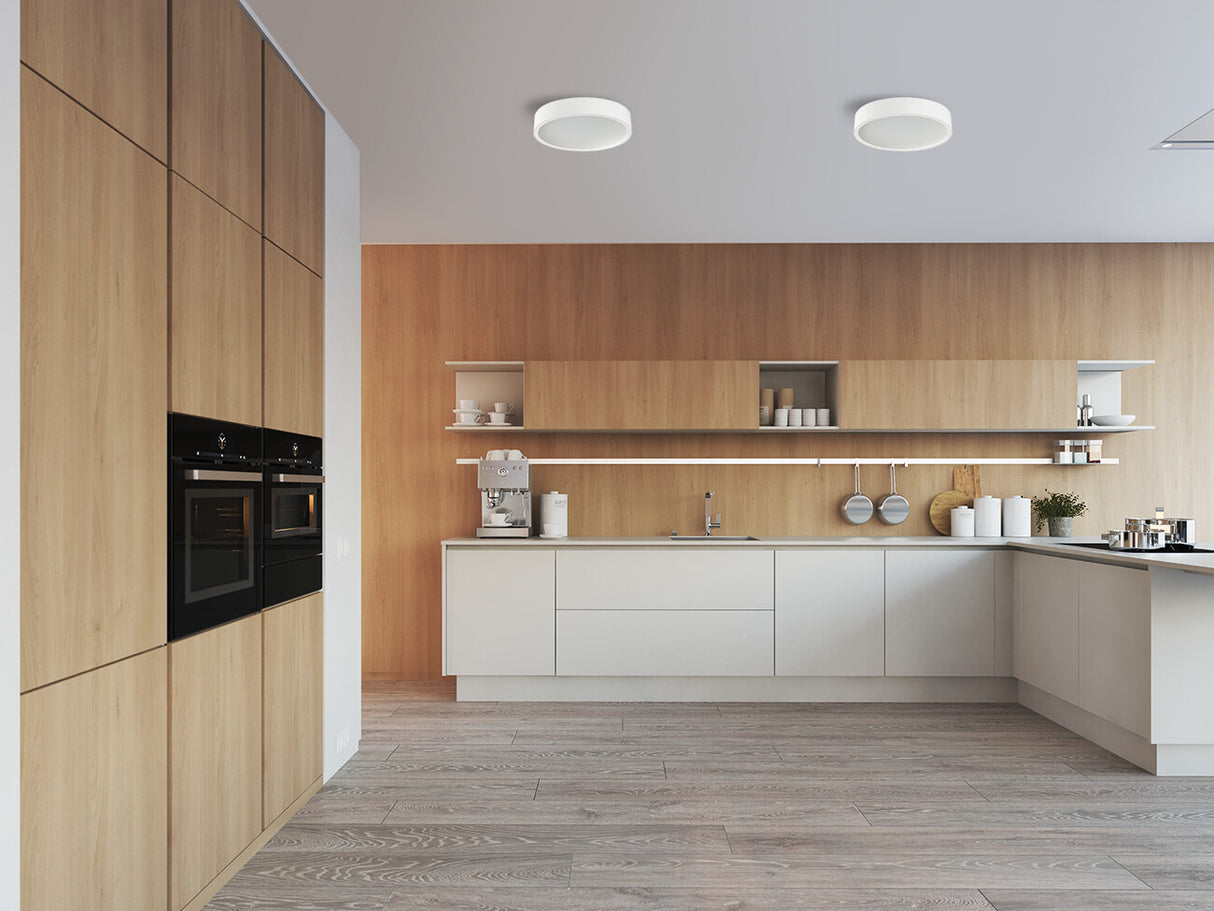 Jasmin Ø380 Round E27 Ceiling Light - Matte White