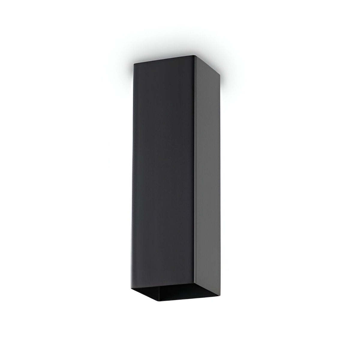 Introducing the Emberlux Ceiling Light - Black, 20cm, a modern rectangular fixture with a minimalist design, seamlessly mounted against a white background. Equipped with a GU10 bulb, it exemplifies contemporary elegance in modern lighting fixtures.