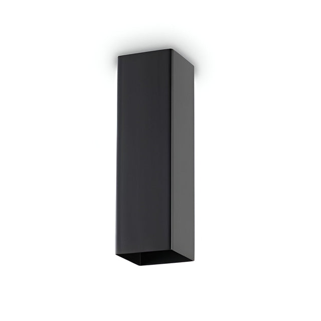 Introducing the Emberlux Ceiling Light - Black, 20cm, a modern rectangular fixture with a minimalist design, seamlessly mounted against a white background. Equipped with a GU10 bulb, it exemplifies contemporary elegance in modern lighting fixtures.