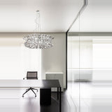 Wave 12 Light Glass Chandelier - Chrome