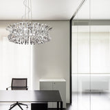 Wave 12 Light Glass Chandelier - Chrome