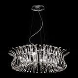Wave 12 Light Glass Chandelier - Chrome