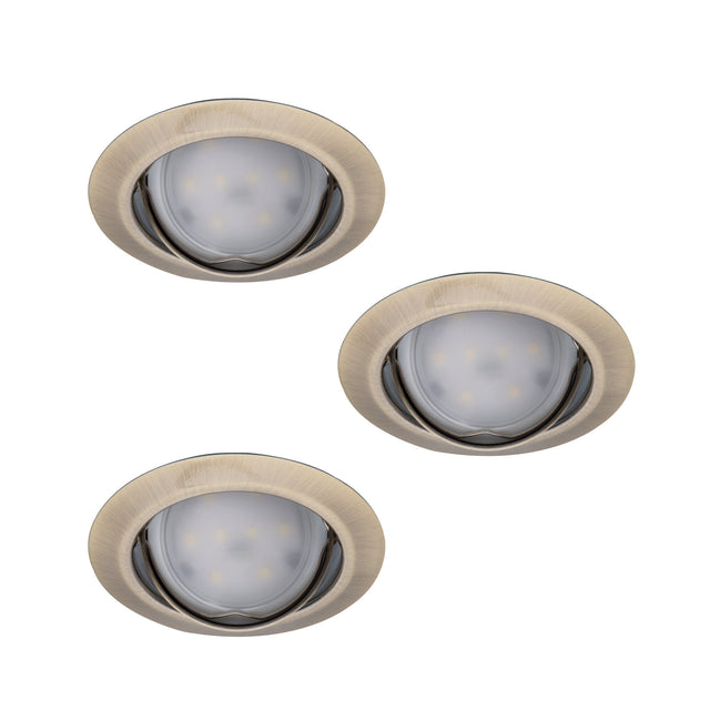 Tribis II AB GU10 Recessed Downlight - Patinated Brass