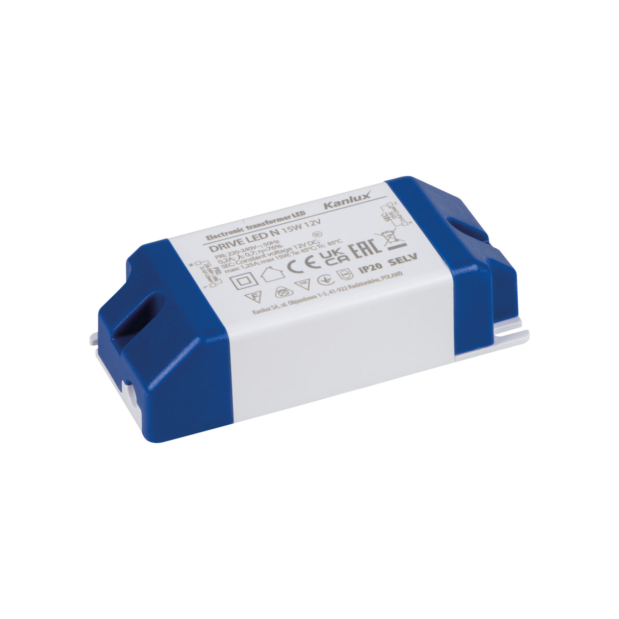 12V DC 15W LED Driver Power Supply IP20 - 90mm