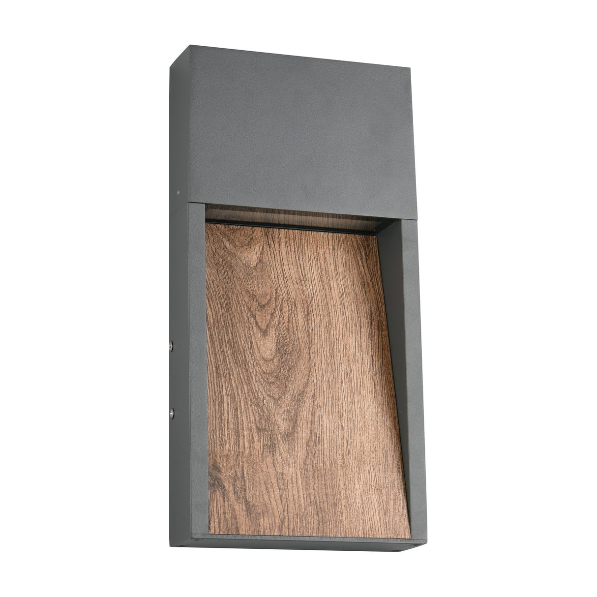 Salmon LED Square Outdoor Wall Light – Wood Effect