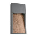 Salmon LED Square Outdoor Wall Light – Wood Effect