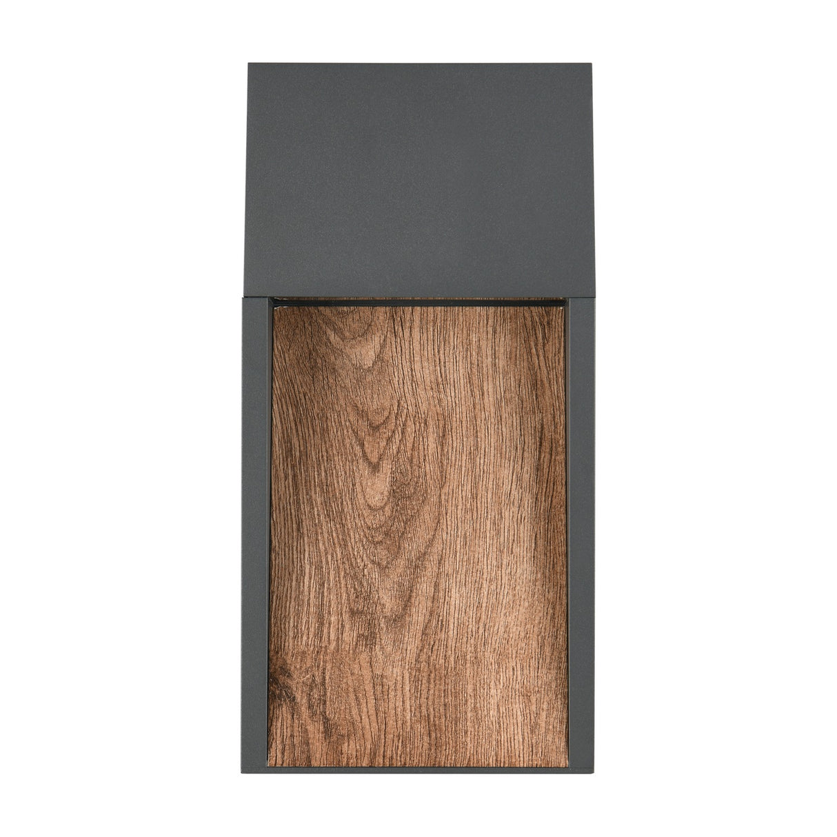 Salmon LED Square Outdoor Wall Light – Wood Effect